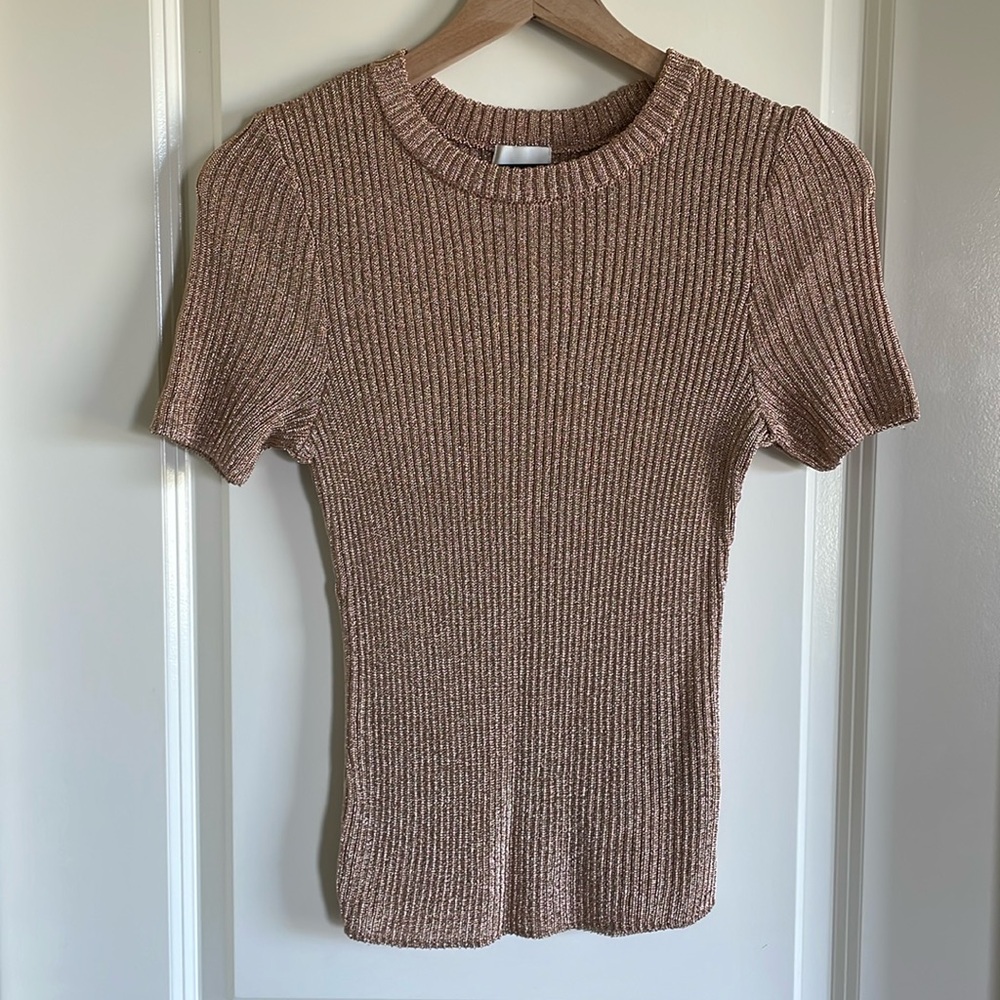 H&M Shiny Rose Pink T-Shirt, size M